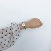 Women's Retro Digital Quartz Watch With Imitation Leather Strap And Alloy Case In Round Dial Shape