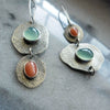 Women's Retro Drop Shape Natural Stone And Green Crystal Earrings Zinc Alloy Enamel Jewelry