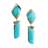 Women's Retro Drop Shape Natural Stone And Green Crystal Earrings Zinc Alloy Enamel Jewelry