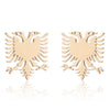 Women's Retro Eagle Pendant Stainless Steel Necklace And Earrings Set With Electroplated Finish And O Chain