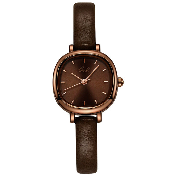 Women's Retro Elegant Fashion Alloy Pu Rose Gold Watch With Square Dial