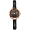 Women's Retro Elegant Fashion Alloy Pu Rose Gold Watch With Square Dial