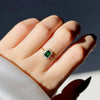 Women's Retro Elegant Green Square Diamond Stretch Ring Copper Zirconia Geometric Design