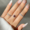 Women's Retro Elegant Green Square Diamond Stretch Ring Copper Zirconia Geometric Design
