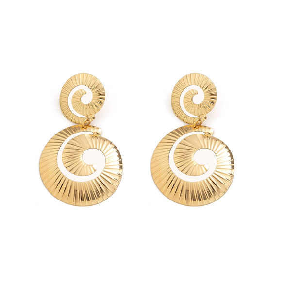 Women's Retro Elegant Metal Tassel Earrings With Geometric Pattern And Electroplating Treatment