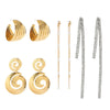 Women's Retro Elegant Metal Tassel Earrings With Geometric Pattern And Electroplating Treatment