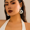 Women's Retro Elegant Metal Tassel Earrings With Geometric Pattern And Electroplating Treatment