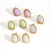 Women's Retro Elegant Stainless Steel Geometric Earrings With Electroplating
