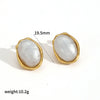 Women's Retro Elegant Stainless Steel Geometric Earrings With Electroplating