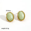 Women's Retro Elegant Stainless Steel Geometric Earrings With Electroplating