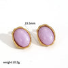 Women's Retro Elegant Stainless Steel Geometric Earrings With Electroplating