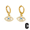 Women's Retro Evil Eye Geometric Copper Earrings