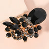 Women's Retro Exaggerated Geometric Flower Open Ring Alloy Diamond Set Fashion Statement Ring