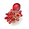 Women's Retro Exaggerated Geometric Flower Open Ring Alloy Diamond Set Fashion Statement Ring