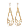 Women's Retro Exaggerated Round Hollow Semicircle Tassel Metal Geometric Electroplated Earrings