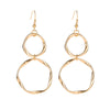Women's Retro Exaggerated Round Hollow Semicircle Tassel Metal Geometric Electroplated Earrings