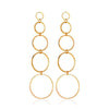Women's Retro Exaggerated Round Hollow Semicircle Tassel Metal Geometric Electroplated Earrings