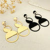 Women's Retro Exaggerated Round Hollow Semicircle Tassel Metal Geometric Electroplated Earrings