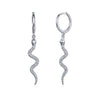 Women's Retro Exaggerated Snake Shaped Animal Ear Cuff Hoop Earrings With Silver Needle And Copper Electroplated Finish