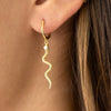 Women's Retro Exaggerated Snake Shaped Animal Ear Cuff Hoop Earrings With Silver Needle And Copper Electroplated Finish