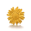 Women's Retro Exaggerated Sunflower Stainless Steel Ring With Vacuum Plating