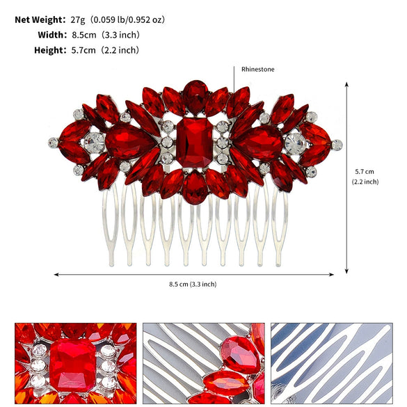 Women's Retro Exotic Bridal Hair Comb Alloy Geometric Weaving Rhinestone Hair Accessory For Wedding And Banquet