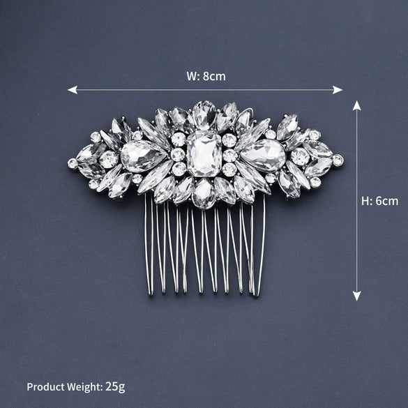Women's Retro Exotic Bridal Hair Comb Alloy Geometric Weaving Rhinestone Hair Accessory For Wedding And Banquet