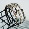 Women's Retro Fabric Headband With Full Rhinestone Diamond Embellishment Thin Edge Baroque Style Hair Accessory
