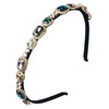 Women's Retro Fabric Headband With Full Rhinestone Diamond Embellishment Thin Edge Baroque Style Hair Accessory