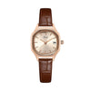 Women's Retro Fashion Alloy Case Pu Strap Square Dial Rose Gold Clasp Watch