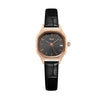 Women's Retro Fashion Alloy Case Pu Strap Square Dial Rose Gold Clasp Watch