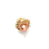 Women's Retro Fashion Alloy Flower Ring With Pearl Inlay Adjustable Open Band Simple Elegant Trendy Statement Jewelry