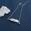 Women's Retro Fashion Hollow Leaf Alloy Feather Anklet