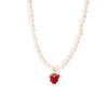 Women's Retro Fashion Necklace With Raspberry Shaped Stainless Steel Pendant Set With Freshwater Pearls