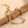 Women's Retro Fashion Stainless Steel Geometric Handmade Chain Bracelet Plated 18K Gold