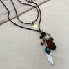 Women's Retro Feather Pendant Necklace Mixed Materials Alloy Leaf Electroplating