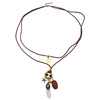 Women's Retro Feather Pendant Necklace Mixed Materials Alloy Leaf Electroplating