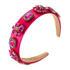 Women’s Retro Floral Rhinestone Glass Crystal Headband With Wide Design And Sparkling Diamond Embellishment