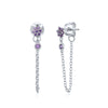 Women's Retro Flower Zircon Tassel Earrings With Silver Needle And Copper U Shaped Geometric Electroplated Design
