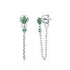 Women's Retro Flower Zircon Tassel Earrings With Silver Needle And Copper U Shaped Geometric Electroplated Design