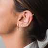Women's Retro Flower Zircon Tassel Earrings With Silver Needle And Copper U Shaped Geometric Electroplated Design