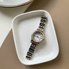 Women's Retro Fritillaria Face Alloy And Steel Belt Quartz Bracelet Watch Leisure Style Green Dial Ordinary Glass Mirror