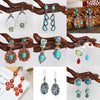 Women's Retro Geometric Alloy And Stainless Steel Earrings With Electroplating And Turquoise