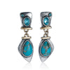 Women's Retro Geometric Alloy And Stainless Steel Earrings With Electroplating And Turquoise