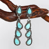 Women's Retro Geometric Alloy And Stainless Steel Earrings With Electroplating And Turquoise