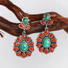 Women's Retro Geometric Alloy And Stainless Steel Earrings With Electroplating And Turquoise
