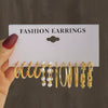 Women's Retro Geometric Alloy Pearl Earrings Set With Electroplating