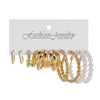 Women's Retro Geometric Alloy Pearl Earrings Set With Electroplating
