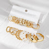 Women's Retro Geometric Alloy Pearl Earrings Set With Electroplating