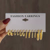Women's Retro Geometric Alloy Pearl Earrings Set With Electroplating